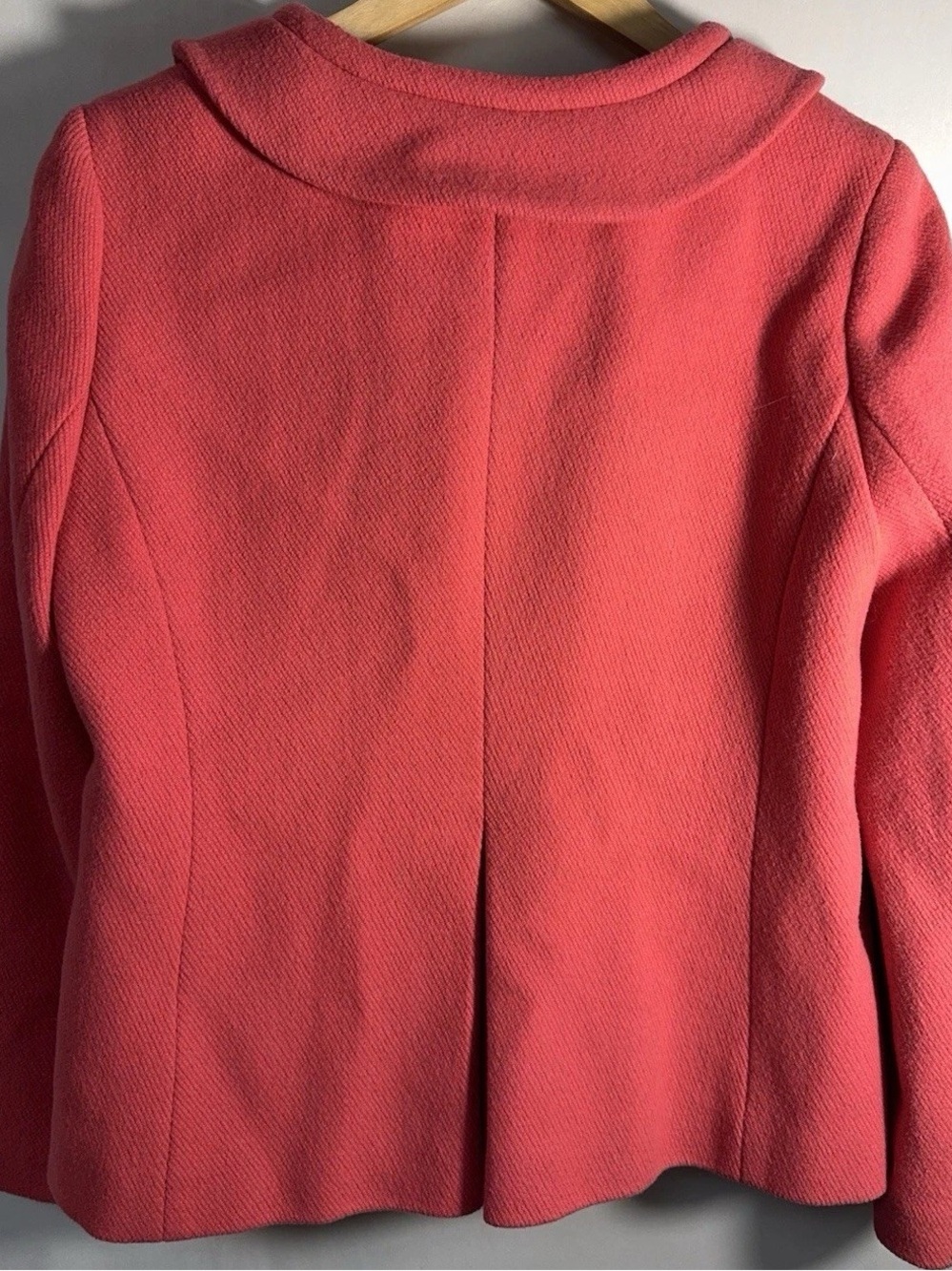 J. Crew Coral Pink Four-Pocket Button Pea Coat - Picture 5 of 8